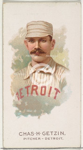 Charles H. Getzin, Baseball Player, Pitcher, Detroit, from World's Champions, Series 2 (N2..., 1888. Creator: Allen & Ginter.