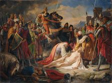 Charles I of Anjou over the body of Manfred after the Battle of Benevento on February 26, 1266, 1838 Creator: Rahl, Carl (1812-1865)