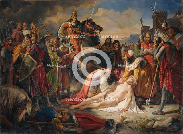 Charles I of Anjou over the body of Manfred after the Battle of Benevento on February 26, 1266, 1838 Creator: Rahl, Carl (1812-1865).