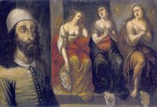 Charles I after his Execution with his Head Stitched on 1660s