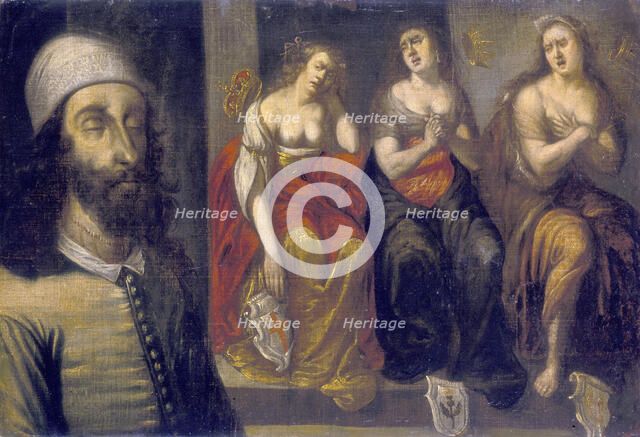 'Charles I after his Execution with his Head Stitched on', 1660s. Artist: Unknown