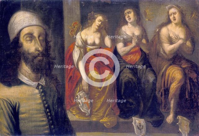 'Charles I after his Execution with his Head Stitched on', 1660s. Creator: Unknown.