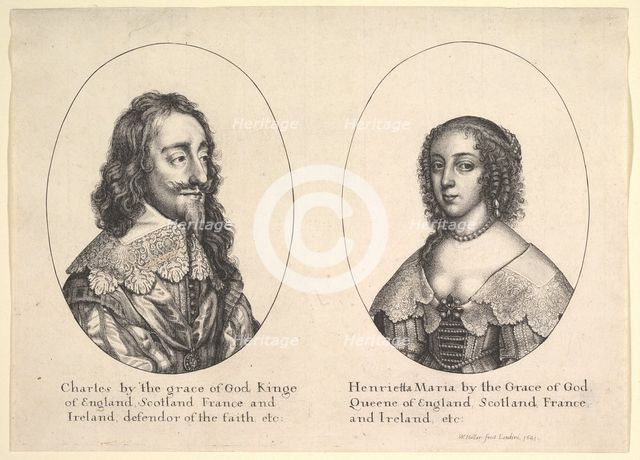 Charles I and Henrietta Maria, 1641. Creator: Wenceslaus Hollar.