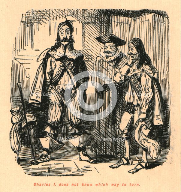 'Charles I. does not know which way to turn', 1897.  Creator: John Leech.