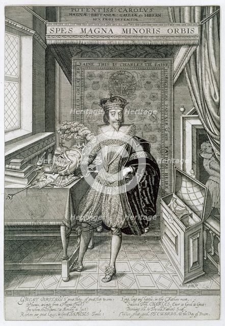 Charles I, King of Great Britain and Ireland, c1625. Creator: William Hole.