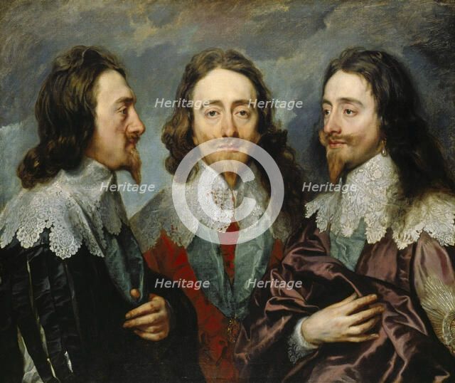 Charles I, King of England  (1600-1649), from Three Angles (The Triple Portrait"), 1636. Creator: Dyck, Sir Anthony van (1599-1641).