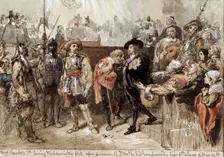 Charles I leaving Westminster Hall after his trial 1870. Artist: Sir John Gilbert