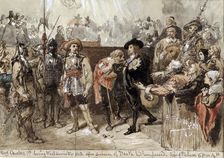 Charles I leaving Westminster Hall after his trial 1870. Artist: Sir John Gilbert