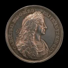 Charles II, 1630-1685, King of England 1660 [obverse], 1662. Creator: Jan Roettiers