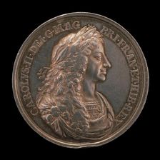 Charles II, 1630-1685, King of England 1660 [obverse], 1662. Creator: Jan Roettiers