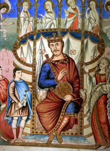 Charles II The Bald '(823-877), king of France, Emperor of the West, facsimile of the Miniature…