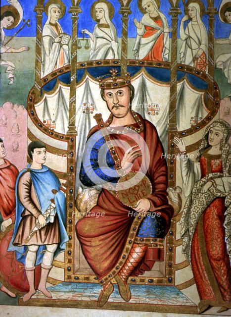 Charles II 'The Bald' '(823-877), king of France, Emperor of the West, facsimile of the Miniature…