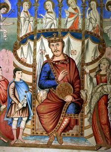 Charles II The Bald '(823-877), king of France, Emperor of the West, facsimile of the Miniature…