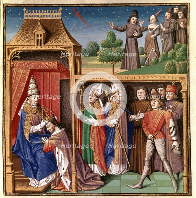 Charles II the Bald is crowned Emperor of the West (875-877) and vision of a sword in the cycle. …