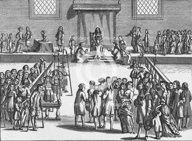 Charles II touching a patient for the King's evil, c1680 (1903). Artist: Frederick-Hendrik van den Hove.