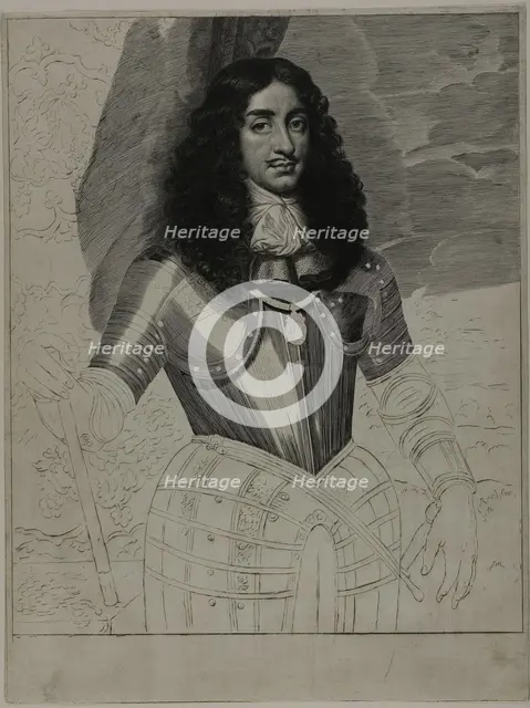 Charles II, King of England, 1660/64. Creator: Cornelis van Dalen II.