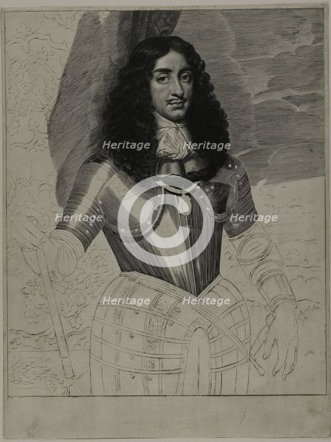 Charles II, King of England, 1660/64. Creator: Cornelis van Dalen II.
