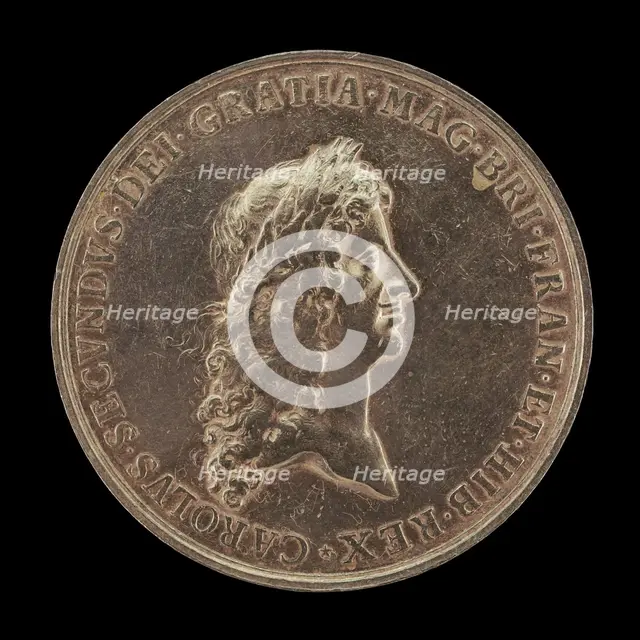 Charles II, King of England: Proclamation of the Peace of Breda [obverse], 1667. Creator: Jan Roettiers.