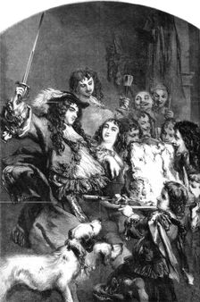 Charles II knighting a loin of beef. Artist: Gilbert