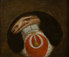Charles II of England (1630-85) Anamorphosis with loose cylindrical mirror. Creator: Anon