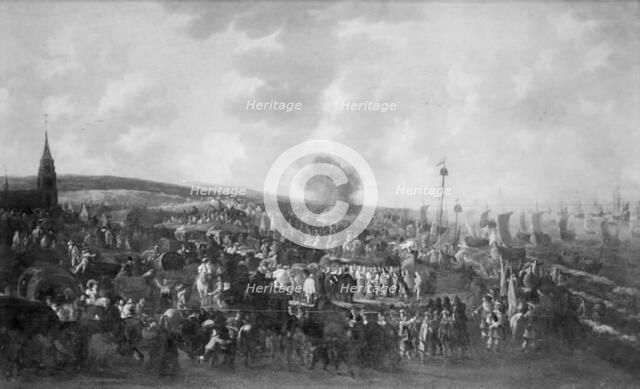 Charles II of England Embarking in Scheweningen May 23, 1660, 1660-1683. Creator: Hendrick de Meijer.