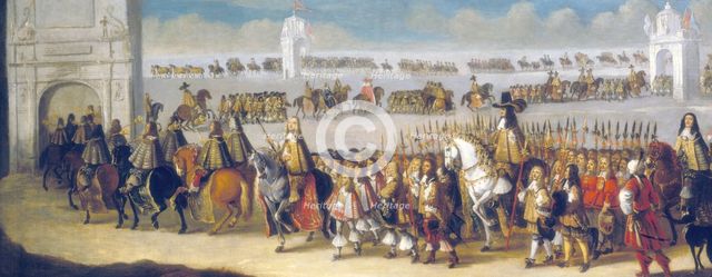 'Charles II's cavalcade through the City of London, 22nd April, 1661', (1662).  Creator: Dirck Stoop.