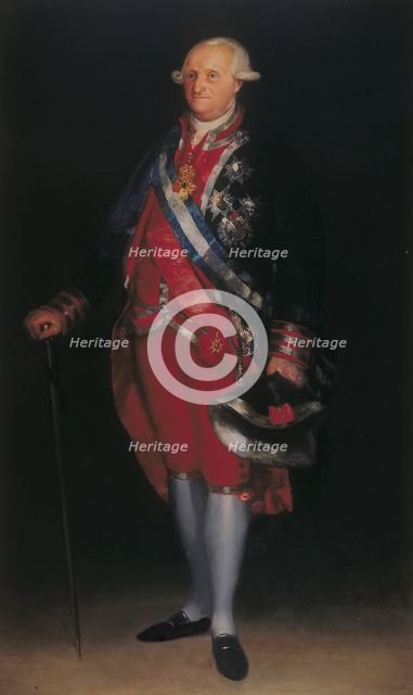 Charles IV in the Uniform of Colonel of the Guardias de Corps, 1800. Artist: Goya, Francisco, de (1746-1828)