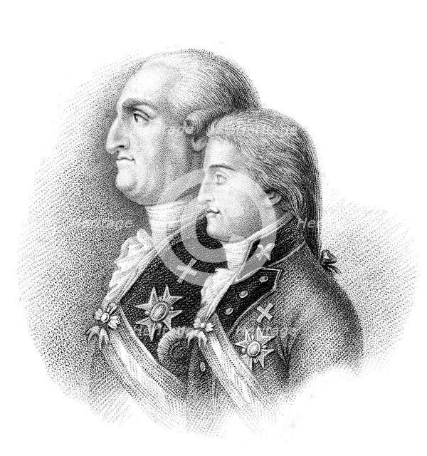 Charles IV, King of Spain and his son Ferdinand VII, 19th century. Artist: Cooper