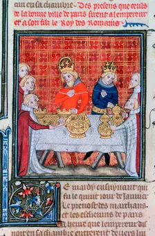 Charles IV receiving presents, (1375-1379)
