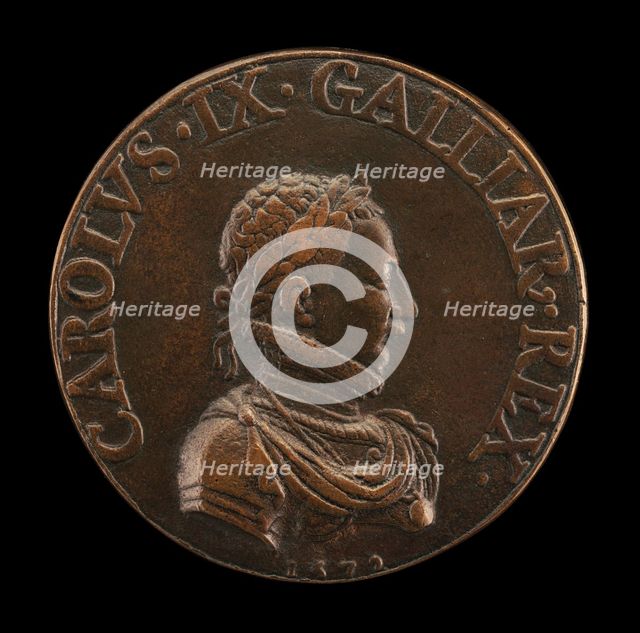 Charles IX, 1550-1574, King of France 1560 [obverse], 1572. Creator: Pierre Woeiriot.