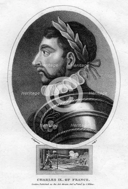 Charles IX, King of France, (1805).Artist: J Chapman