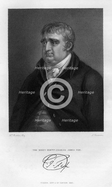 Charles James Fox (1749-1806), Whig statesman, 1830.Artist: Samuel Freeman
