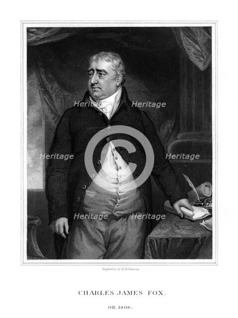 Charles James Fox, British politician, (1833).Artist: H Robinson