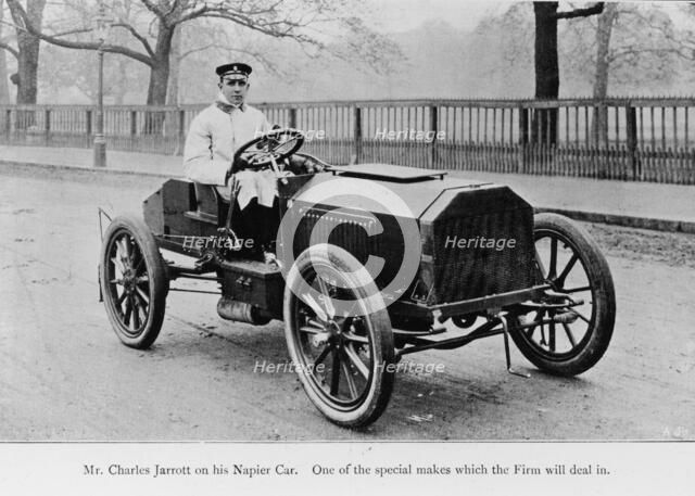 Charles Jarrott in his Napier Car, 1903. Artist: Unknown
