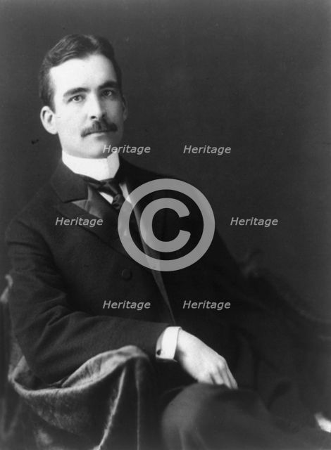 Charles Lester Marlatt, three-quarter length portrait, seated, facing..., between 1890 and 1910. Creator: Frances Benjamin Johnston.