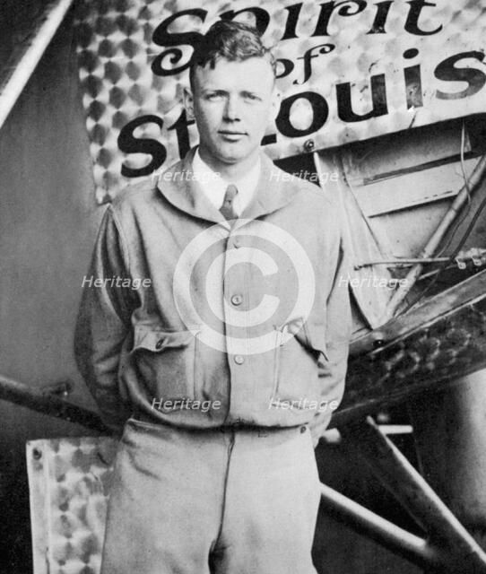 Charles Lindburgh, record breaking aviator, 1927. Artist: Unknown