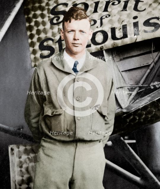 Charles Lindburgh, record breaking aviator, 1927. Artist: Unknown.