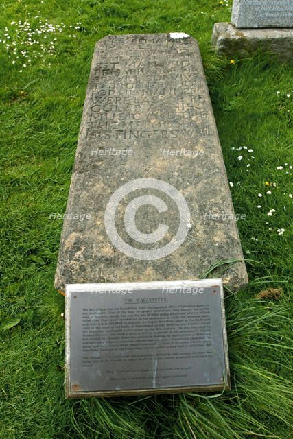 Charles MacArthur's grave, Kilmuir Graveyard, Skye, Highland, Scotland.