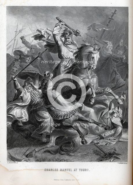 Charles Martel at Tours, 1882. Artist: Bleibtreu, Georg (1828-1892)