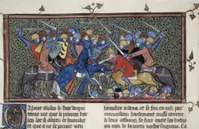 Charles Martel at the Battle of Tours, ca 1332-1350. Creator: Anonymous