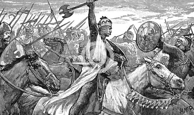 Charles Martel, King of the Franks, at the Battle of Poitiers, 732 (1892). Artist: Unknown