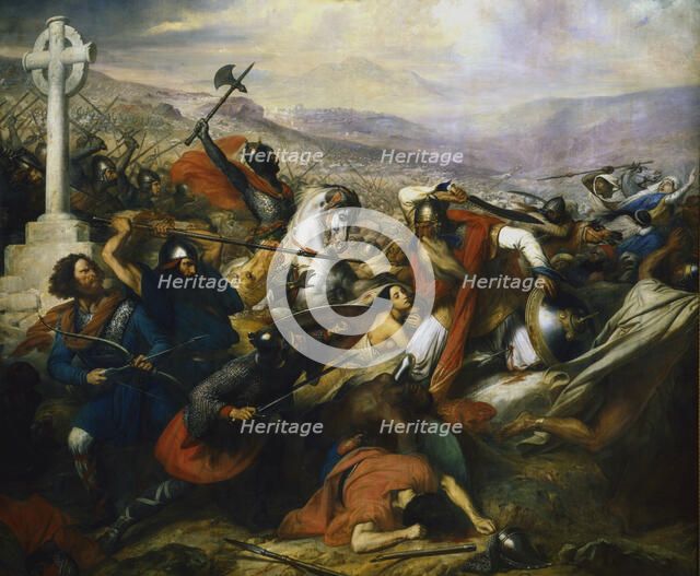 Charles Martel in the Battle of Tours , 1837. Creator: Steuben, Charles de (1788-1856).