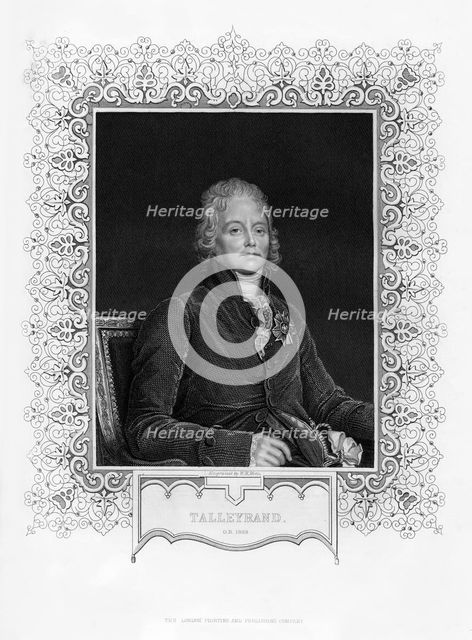Charles Maurice de Talleyrand-Perigord, French diplomat, 19th century.Artist: WH Mote