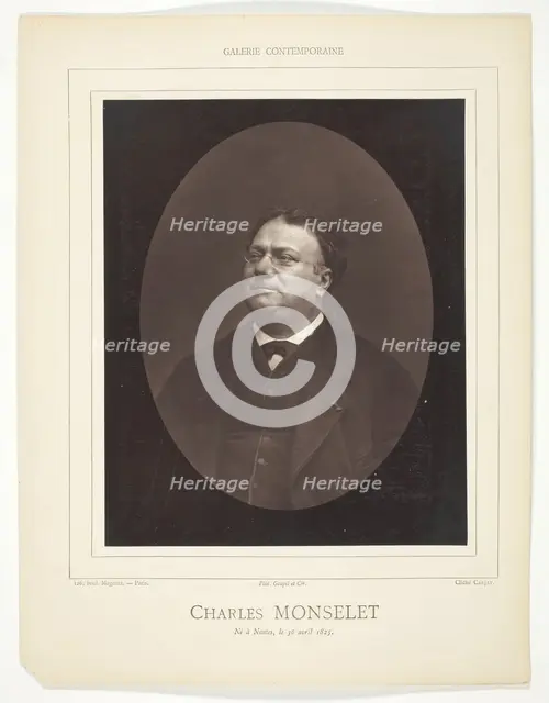 Charles Monselet, c. 1876. Creator: Etienne Carjat.
