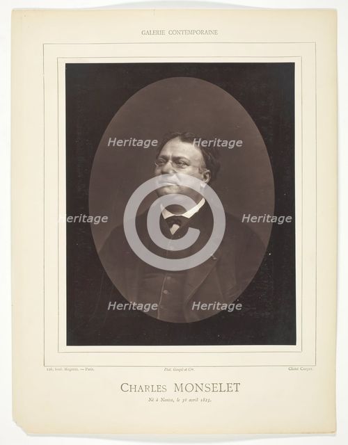 Charles Monselet, c. 1876. Creator: Etienne Carjat.