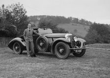 Charles Mortimer with his Barker-bodied 2-seater Bentley, c1930s Artist: Bill Brunell