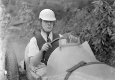 Charles Mortimer behind the wheel of an offset-bodied single-seater MG KN Special, c1930s Artist: Bill Brunell
