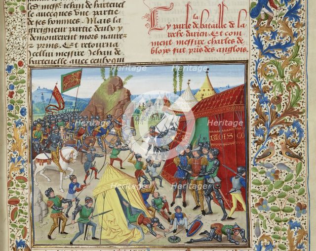 Charles of Blois captured at the Battle of La Roche-Derrien, ca 1470-1475. Creator: Liédet, Loyset (1420-1479).