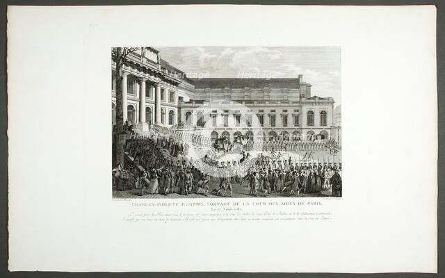 Charles-Philippe d'Artois Leaving for the Cour des Aides, Paris, 1798-1804. Creator: Claude Niquet I.
