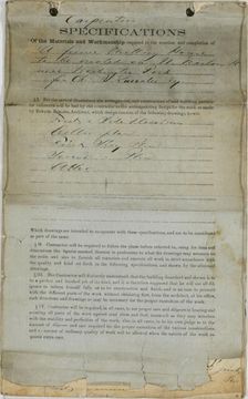 Charles R. Larrabee House, Chicago, Illinois, Carpenter's Specifications, c. 1863/64. Creator: Edward Burling